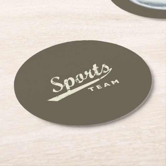 Algemene sportploeg ronde kartonnen onderzetter (Gebogen)