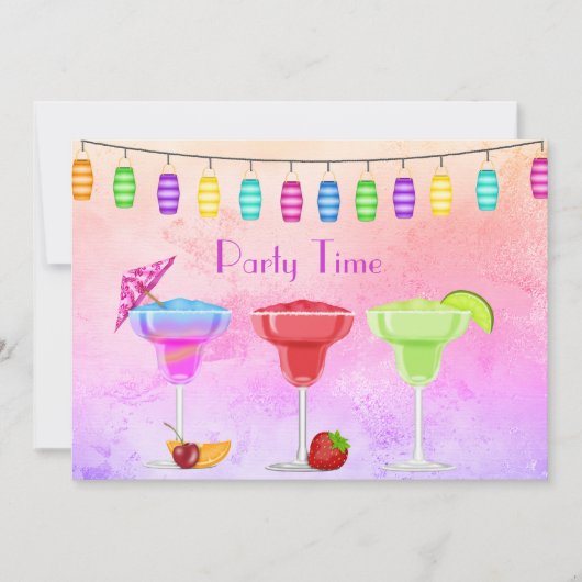 ALGEMENE STRAND COCKTAIL PASTEL PARTY KAART (Voorkant)