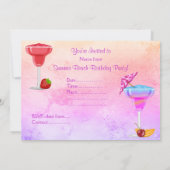 ALGEMENE STRAND COCKTAIL PASTEL PARTY KAART (Achterkant)