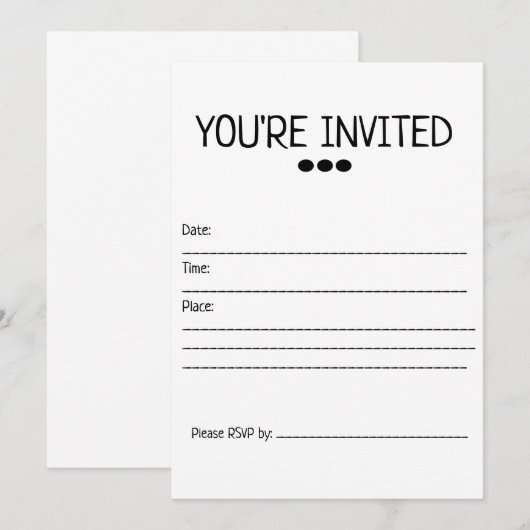 Algemene Uitnodiging (Voorkant / Achterkant)