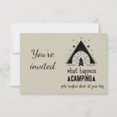 Algemene uitnodiging aangepaste grappige camping c (Voorkant)