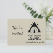 Algemene uitnodiging aangepaste grappige camping c (Staand voorkant)