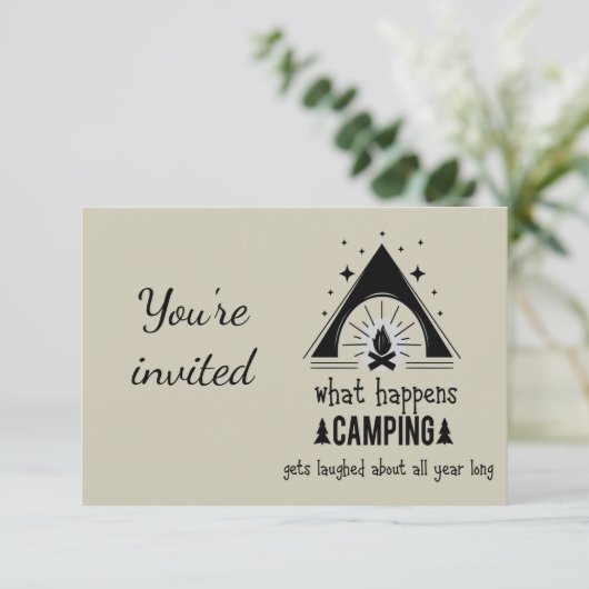 Algemene uitnodiging aangepaste grappige camping c (Staand voorkant)