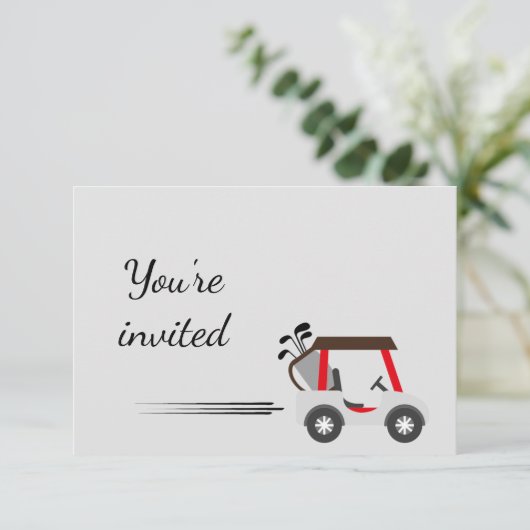 Algemene uitnodiging Aangepaste grappige golf gebo (Staand voorkant)