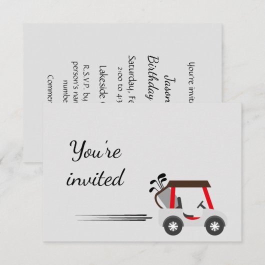 Algemene uitnodiging Aangepaste grappige golf gebo (Voorkant / Achterkant)