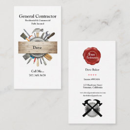 Algemene Visitekaartjes van aannemers