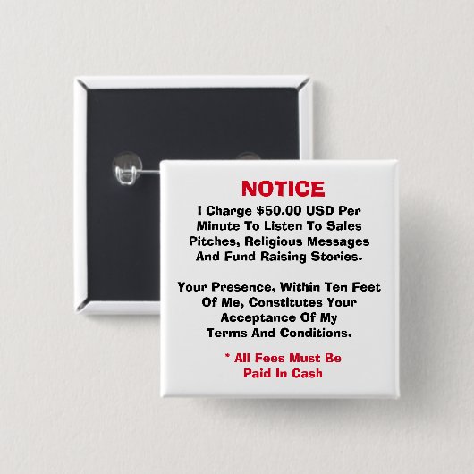 Algemene voorwaarden Button (Voorkant /achterkant)