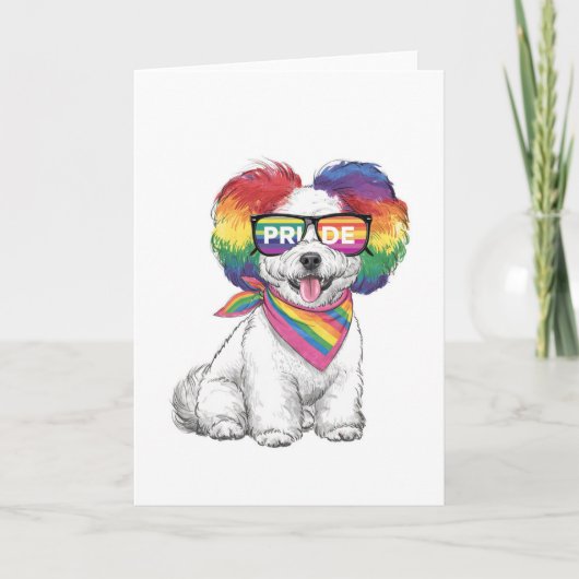 Algemene wenskaart voor LGBTQ+ - Regenboogpuppy (Voorkant)