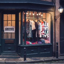 Algemene Zakelijke Winkel Eenvoudige Verkoop Voork Raamsticker