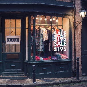 Algemene Zakelijke Winkel Eenvoudige Verkoop Voork Raamsticker