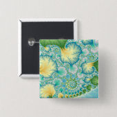 Algen - Fractal Vierkante Button 5,1 Cm (Voorkant /achterkant)