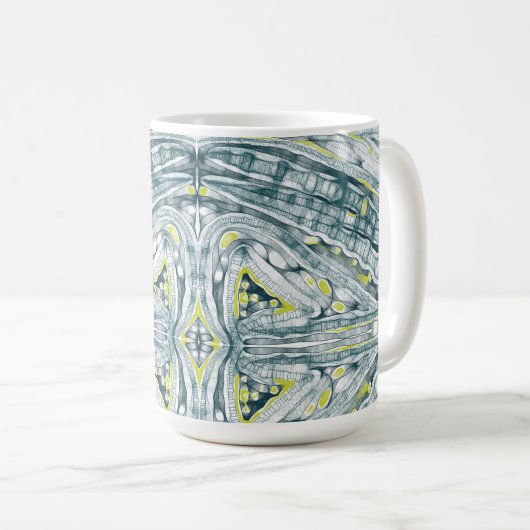 algen onder glas koffiemok (Voorkant rechts)