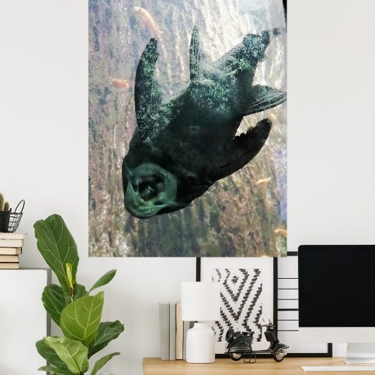 Algeneter in een aquarium. poster (Thuiskantoor)