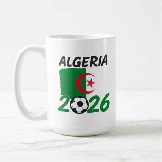 Algeria 2026 Soccer Fan Design with Crescent Star  Koffiemok (Links)