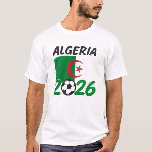 Algeria 2026 Soccer Fan Design with Crescent Star  T-shirt (Voorkant)