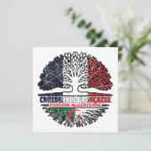 Algeria French France Tree Roots Flag Kaart (Staand voorkant)