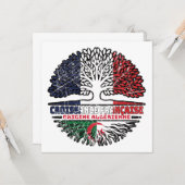 Algeria French France Tree Roots Flag Kaart (Voorkant / Achterkant in situ)