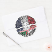 Algeria French France Tree Roots Flag Ronde Sticker (Envelop)