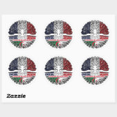 Algeria French France Tree Roots Flag Ronde Sticker (Vel)