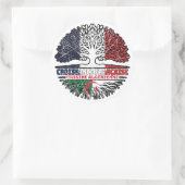 Algeria French France Tree Roots Flag Ronde Sticker (Tas)