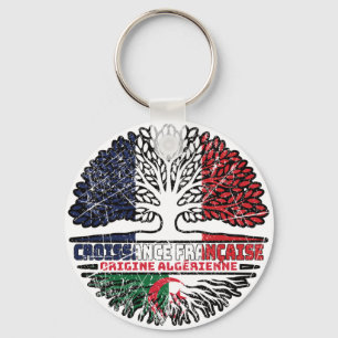 Algeria French France Tree Roots Flag Sleutelhanger