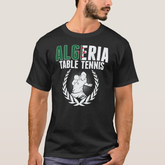 Algeria Table Tennis   Algerian Ping Pong Supporte T-shirt (Voorkant)