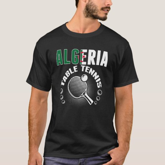 Algeria Table Tennis   Support Algerian Ping Pong  T-shirt (Voorkant)