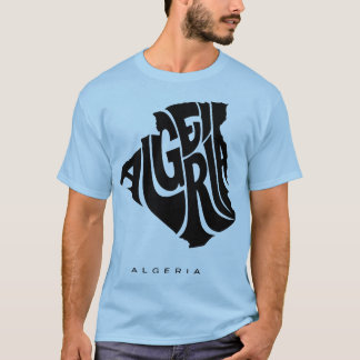 Algeria Typography Map الجزائر  T-shirt