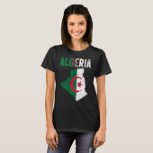 Algerian Algeria Country Map Flag T-shirt (Voorkant volledig)