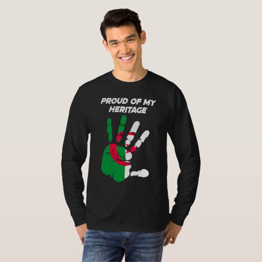 Algerian Flag Printed Palm T-shirt (Voorkant volledig)