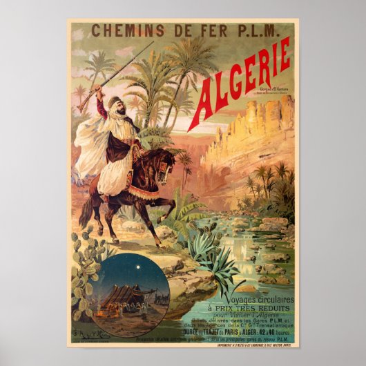 Algérie Vintage Railroad Poster 1891 (Voorkant)