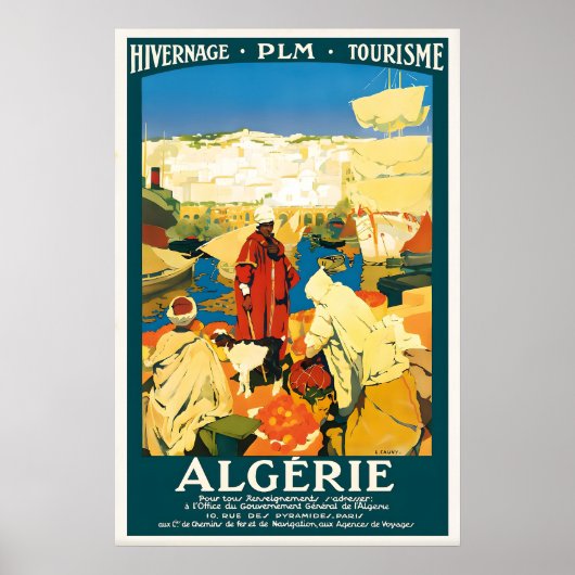 Algerije Afrika Vintage Reisposter Fijne Kunst Poster (Voorkant)
