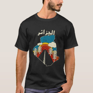 Algerije Algerijns land regenboog Arabisch Letters T-shirt
