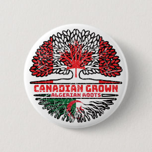 Algerije Algerijnse Canadese vlag voor boomstammen Ronde Button 5,7 Cm