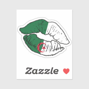 Algerije Algerijnse lippenstift liefde vlag Sticker