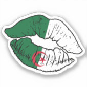 Algerije Algerijnse lippenstift liefde vlag Sticker (Voorkant)