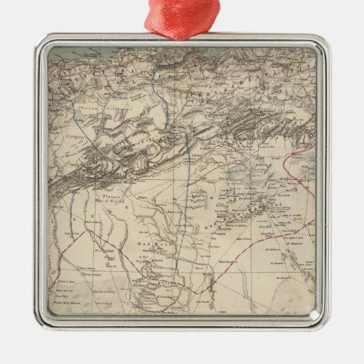 Algerije Atlas Map Metalen Ornament (Voorkant)