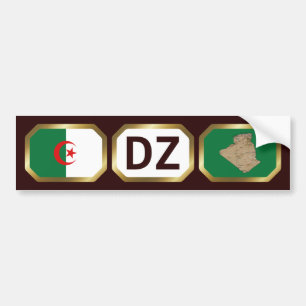 Algerije Bumpersticker vlaggenkaartcode