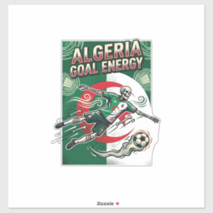 Algerije Doel Energie Skelet Aanvaller Naties Vet Sticker