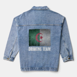 Algerije Drink Team Graphic voor mannen Funny Alge Denim Jacket