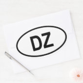 Algerije "DZ" Ovale Sticker (Envelop)
