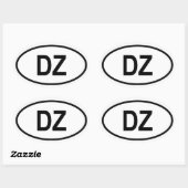 Algerije "DZ" Ovale Sticker (Vel)