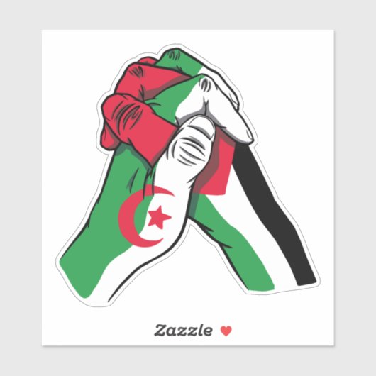 ALGERIJE EN PALESTINA HANDEN STICKER (Vel)