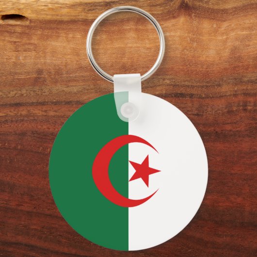 Algerije Fisheye Flag Sleutelhanger (Voorkant)