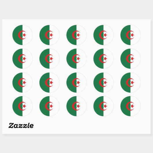 Algerije Fisheye Flag Sticker (Vel)