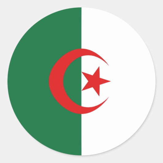 Algerije Fisheye Flag Sticker (Voorkant)