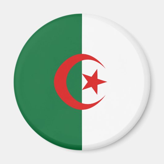 Algerije Fisheye Vlag Magneet (Voorkant)