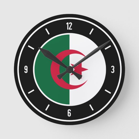 Algerije Flag Elegant Ronde Klok (Voorkant)