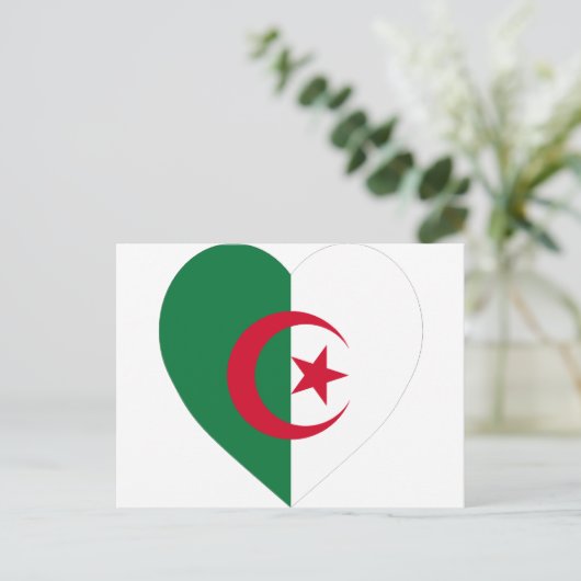 Algerije Flag Heart Briefkaart (Staand voorkant)