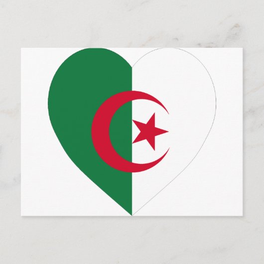 Algerije Flag Heart Briefkaart (Voorkant)